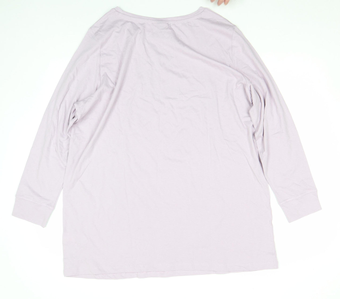 bonprix Women's Purple Long Sleeve Cotton T-Shirt Size 22