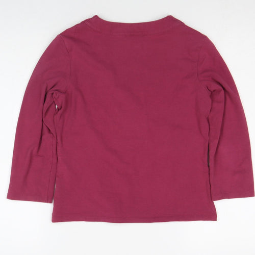 Next Womens Red Embroidered V-Neck Long Sleeve Tunic Top Size 14
