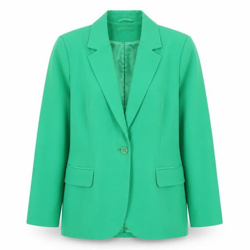 United Colors of Benetton Women's Green Viscose Single-Breasted Blazer UK 12