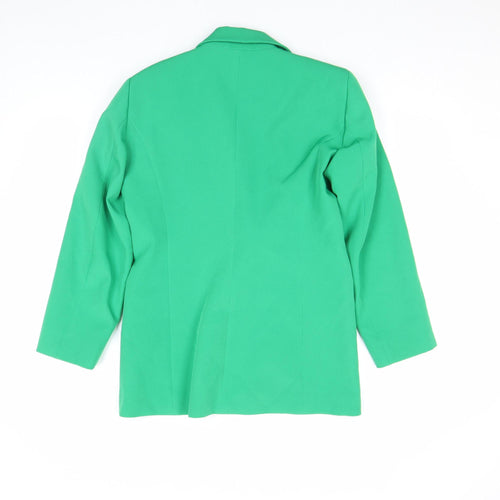 United Colors of Benetton Women's Green Viscose Single-Breasted Blazer UK 12