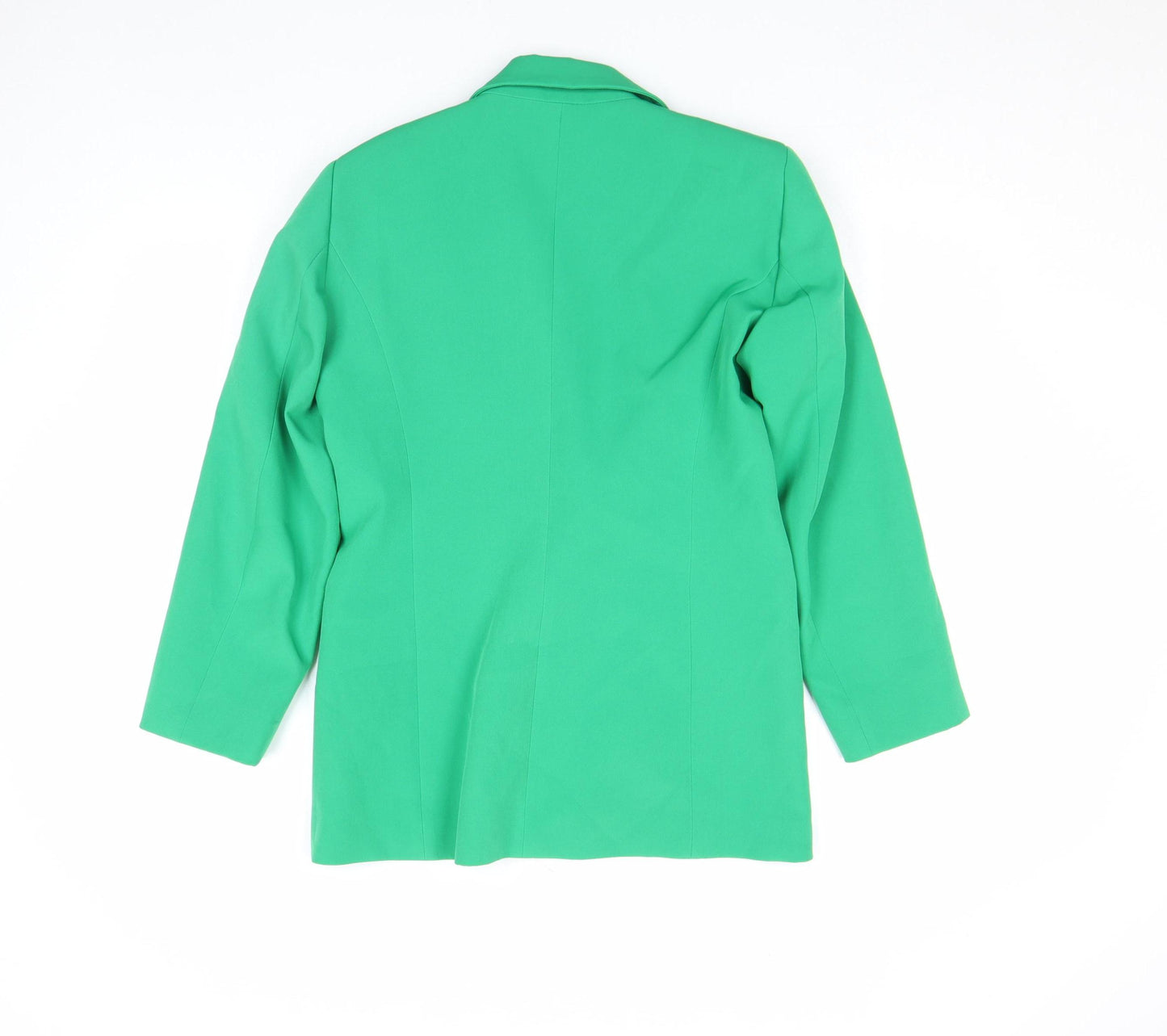 United Colors of Benetton Women's Green Viscose Single-Breasted Blazer UK 12