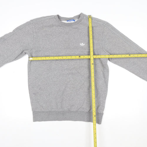adidas Mens Grey Crew Neck Pullover Sweatshirt Size M Regular Fit