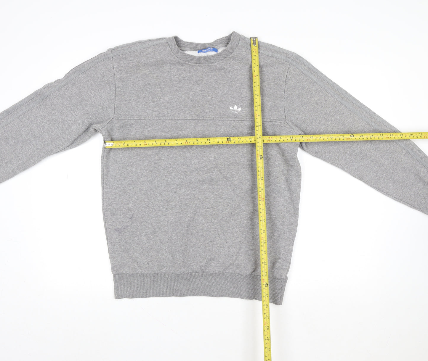 adidas Mens Grey Crew Neck Pullover Sweatshirt Size M Regular Fit