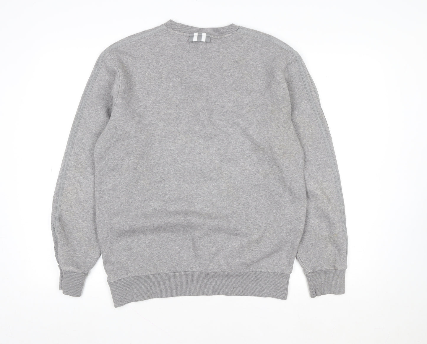 adidas Mens Grey Crew Neck Pullover Sweatshirt Size M Regular Fit