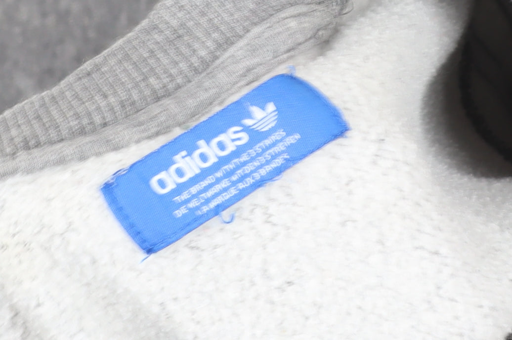 adidas Mens Grey Crew Neck Pullover Sweatshirt Size M Regular Fit