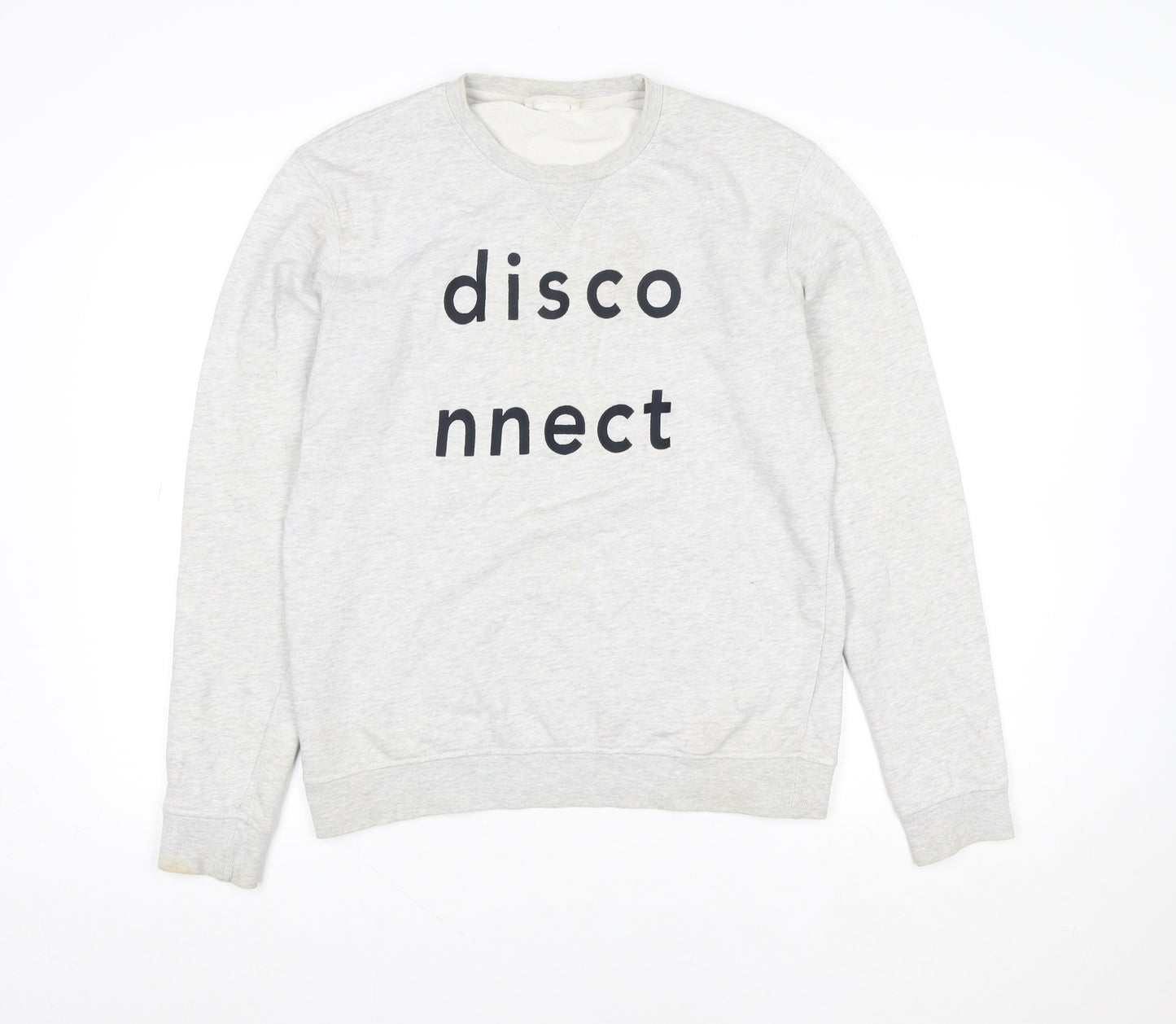 Wood Wood Women's Grey Cotton 'Disconnect' Pullover Sweatshirt Medium