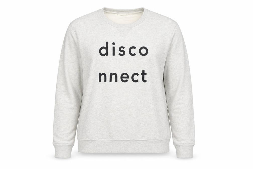 Wood Wood Women's Grey Cotton 'Disconnect' Pullover Sweatshirt Medium