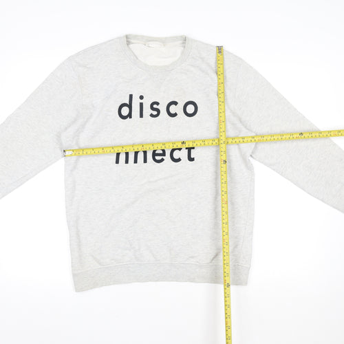 Wood Wood Women's Grey Cotton 'Disconnect' Pullover Sweatshirt Medium
