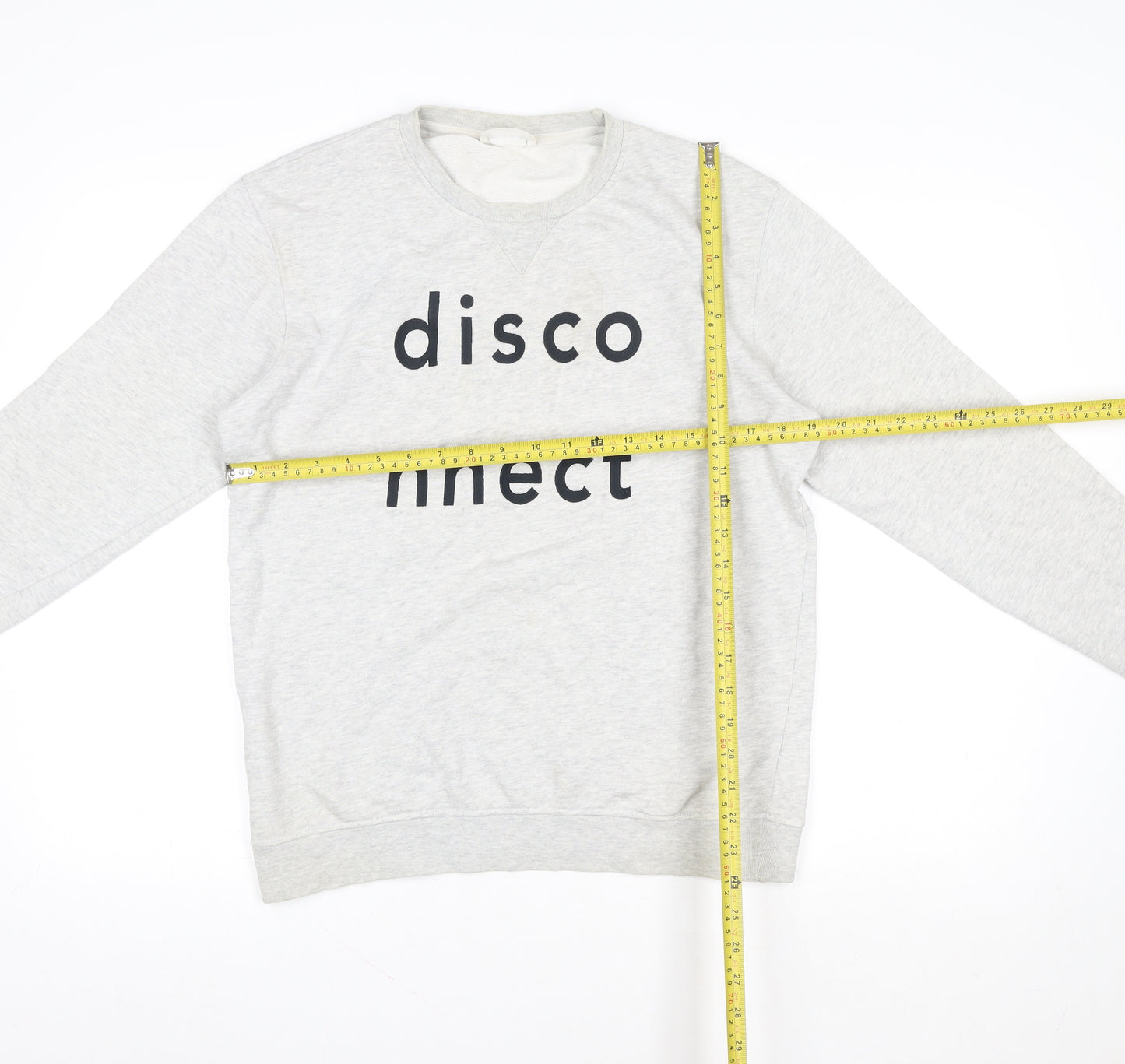 Wood Wood Women's Grey Cotton 'Disconnect' Pullover Sweatshirt Medium