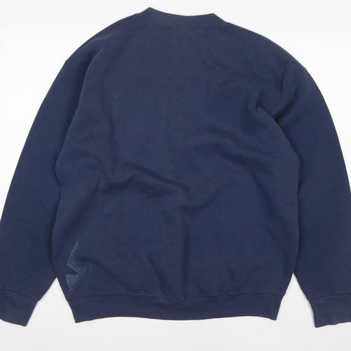 Fruit of the Loom Women Navy Blue NYC Graphic Pullover Sweatshirt L