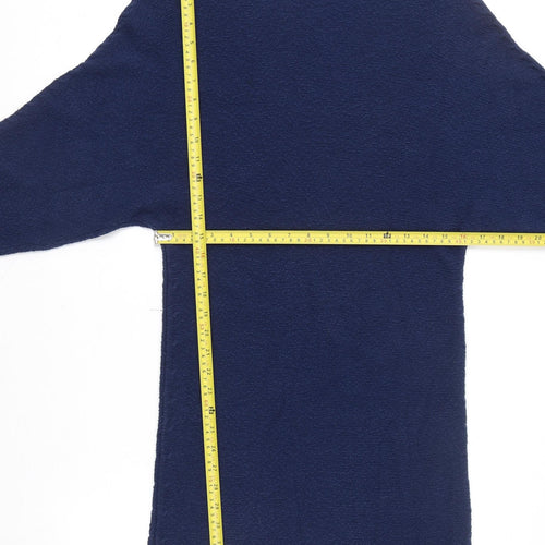 Zara Women Blue Knit Jumper Dress Size 8 Crew Neck 3/4 Sleeve
