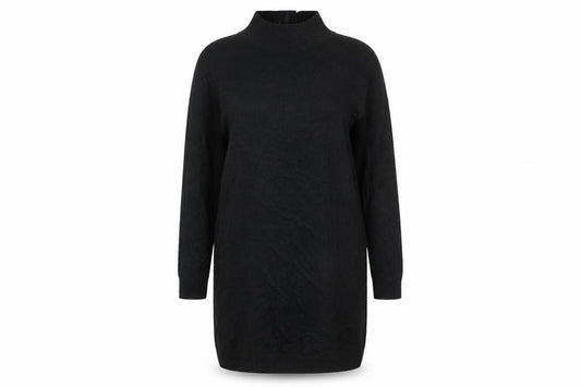 Front view of Collusion Women's Black High Neck Long Sleeve Jumper Dress, size 8