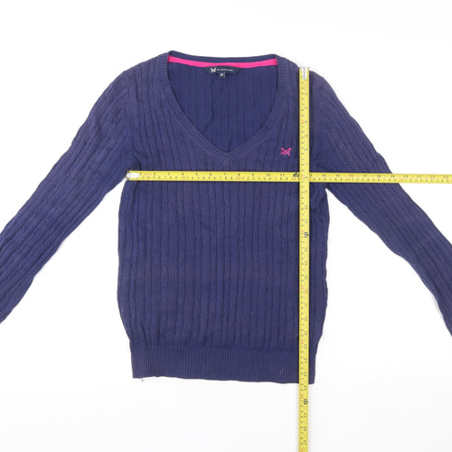 Crew Clothing Company Women's Blue Cotton V-Neck Jumper Size 10