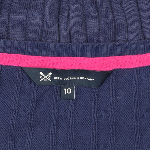Crew Clothing Company Women's Blue Cotton V-Neck Jumper Size 10