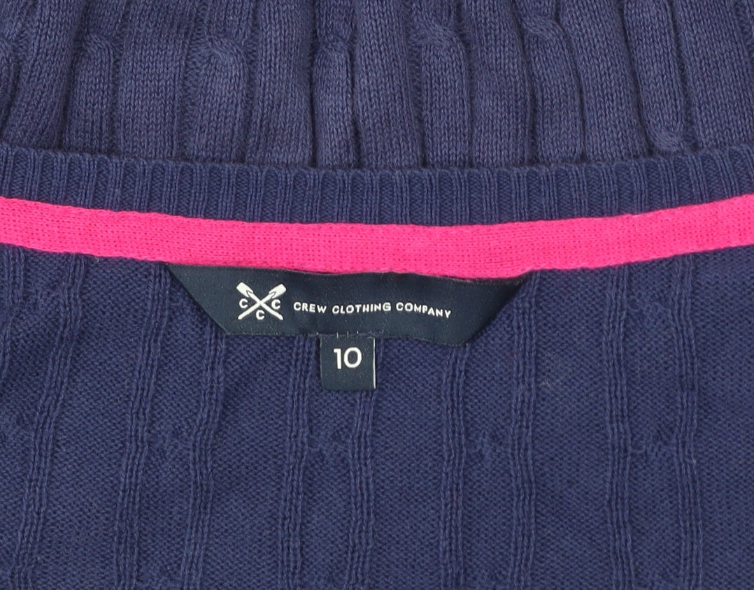 Crew Clothing Company Women's Blue Cotton V-Neck Jumper Size 10