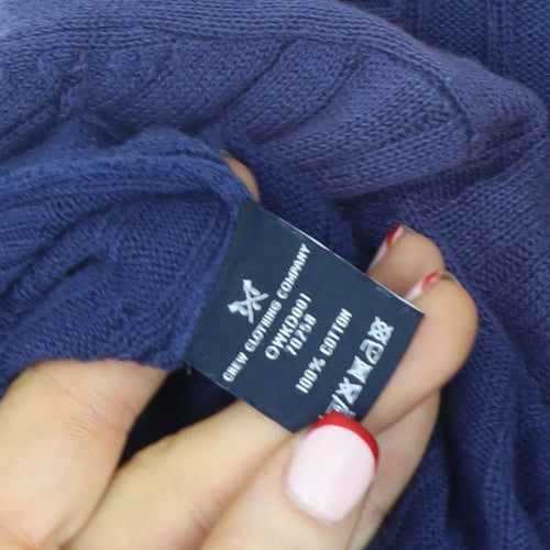 Crew Clothing Company Women's Blue Cotton V-Neck Jumper Size 10