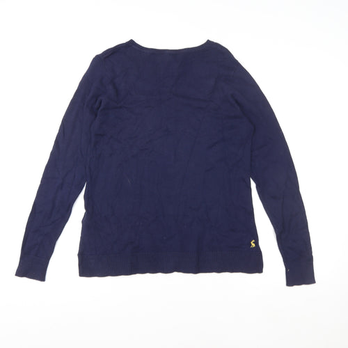 Joules Women Navy Blue Cotton Knit Pullover Sweater UK 10