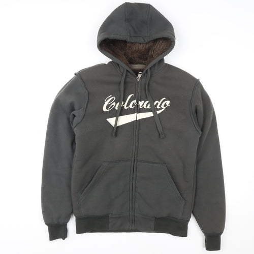 Cedarwood State Men’s Black Hooded Lined Jacket Size S Casual Zip-Up