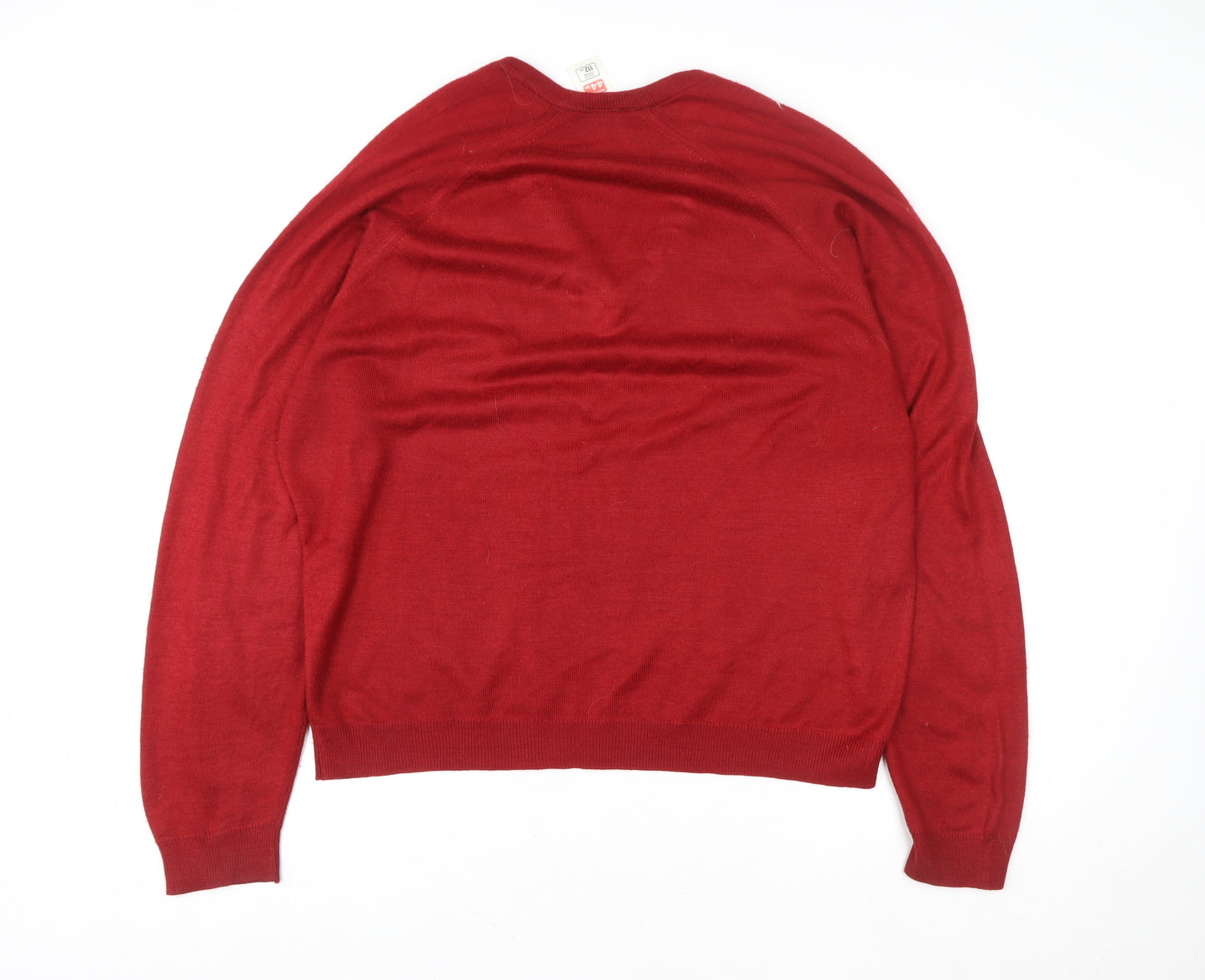 Marks and Spencer Women Red V-Neck Pullover Acrylic Jumper Size XL