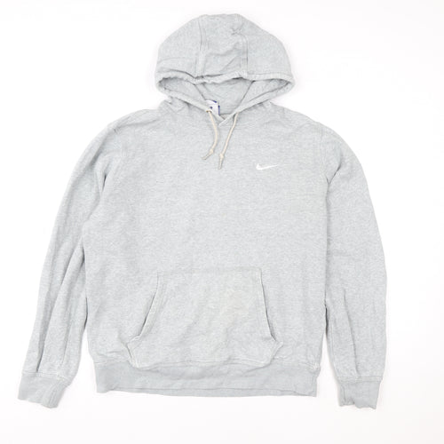 Nike Women’s Grey Hoodie L Pullover Cotton Blend Sportswear