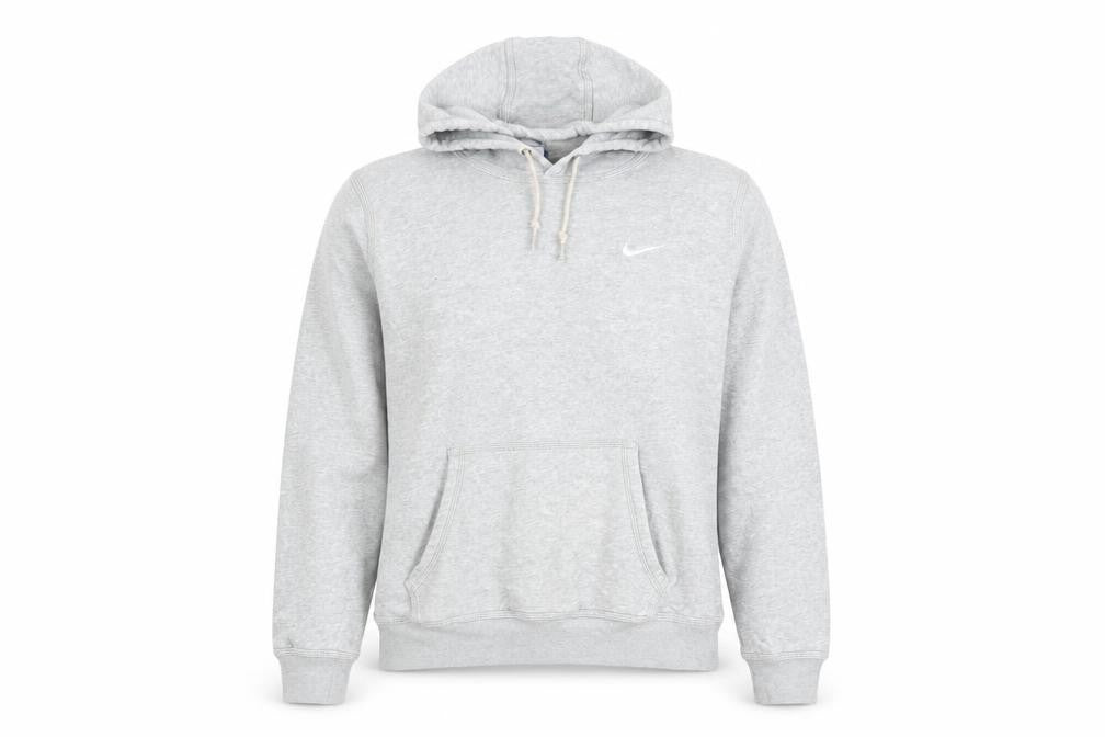 Front view of Nike Women’s Grey Hoodie L Pullover Cotton Blend Sportswear