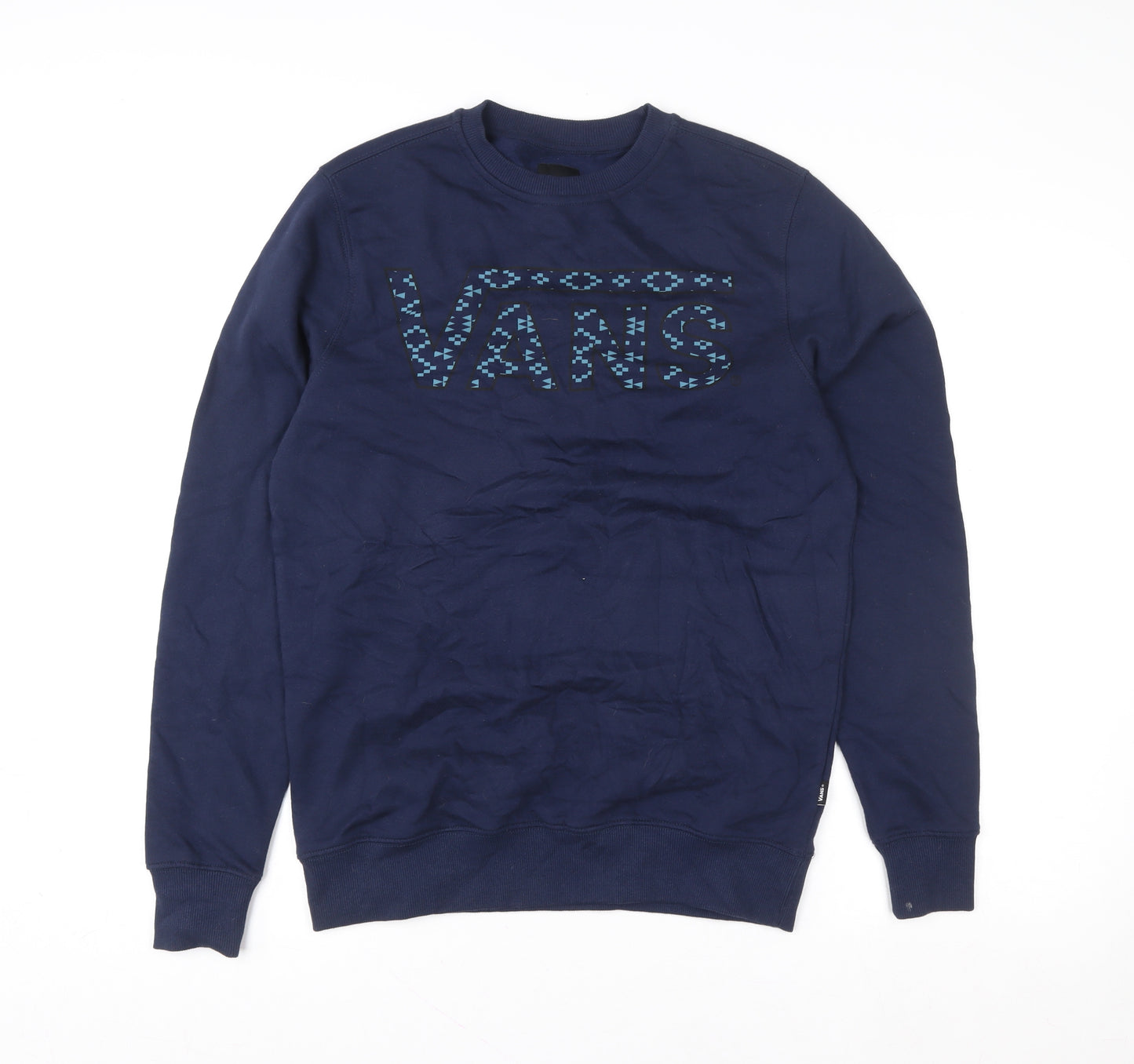 Vans Men's Blue XS Crew Neck Logo Pullover Sweatshirt