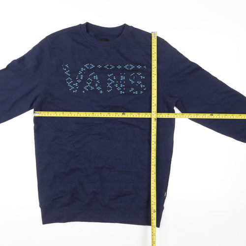 Vans Men's Blue XS Crew Neck Logo Pullover Sweatshirt