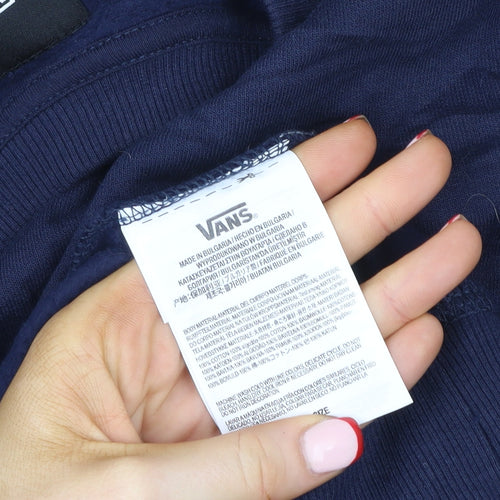 Vans Men's Blue XS Crew Neck Logo Pullover Sweatshirt