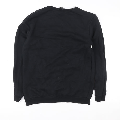 boohooMAN Men Black Crew Neck Pullover Sweatshirt M