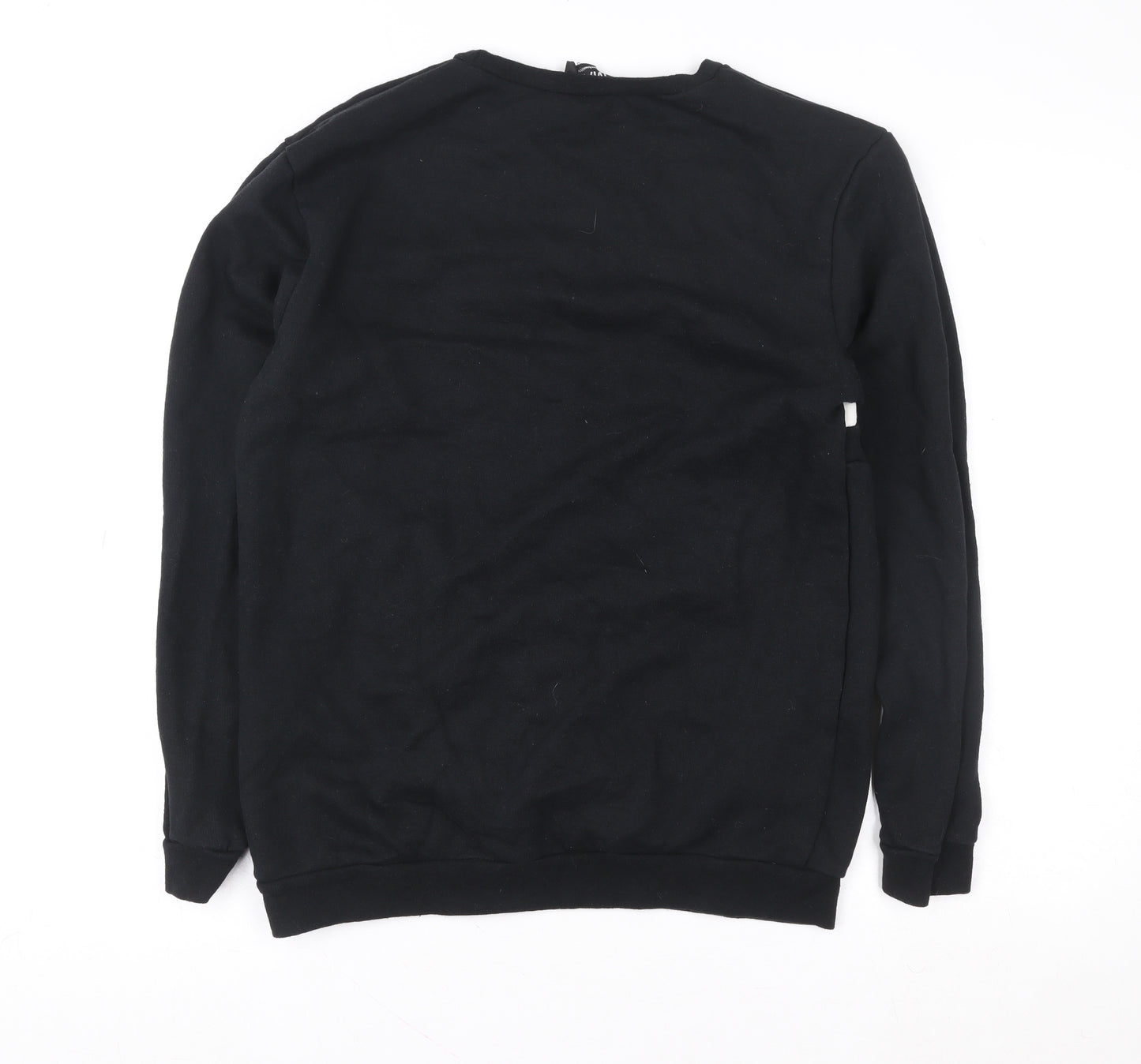 boohooMAN Men Black Crew Neck Pullover Sweatshirt M