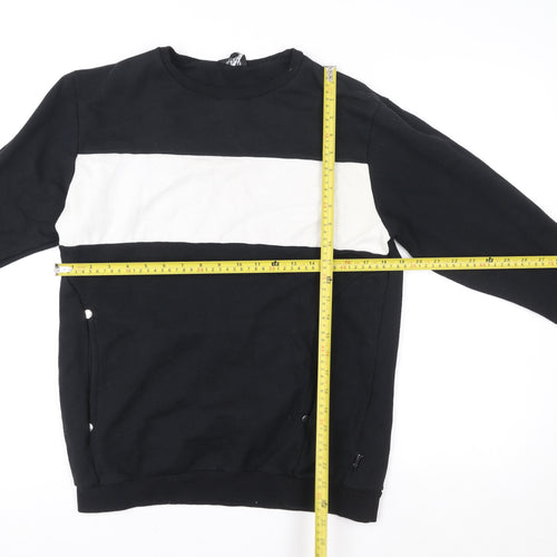 boohooMAN Men Black Crew Neck Pullover Sweatshirt M