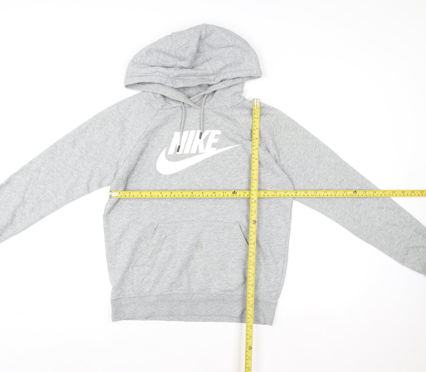 Nike Womens Grey XS Pullover Hoodie with Logo Print