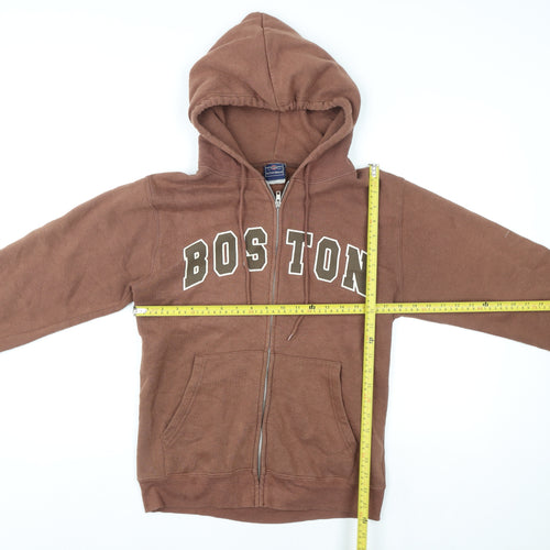 Bay State Apparel Womens Brown Small Zip Hoodie Jacket Boston Print