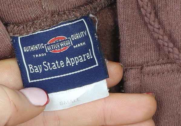 Bay State Apparel Womens Brown Small Zip Hoodie Jacket Boston Print