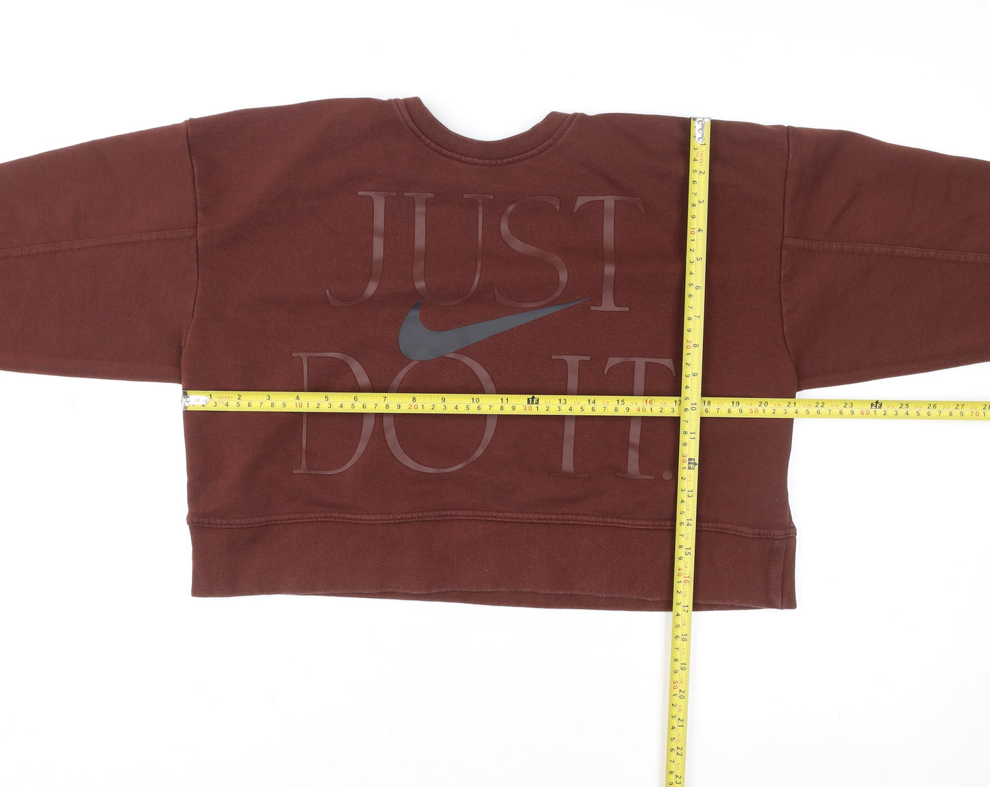 Nike Womens Brown Dri-FIT Pullover Sweatshirt Size S Crew Neck