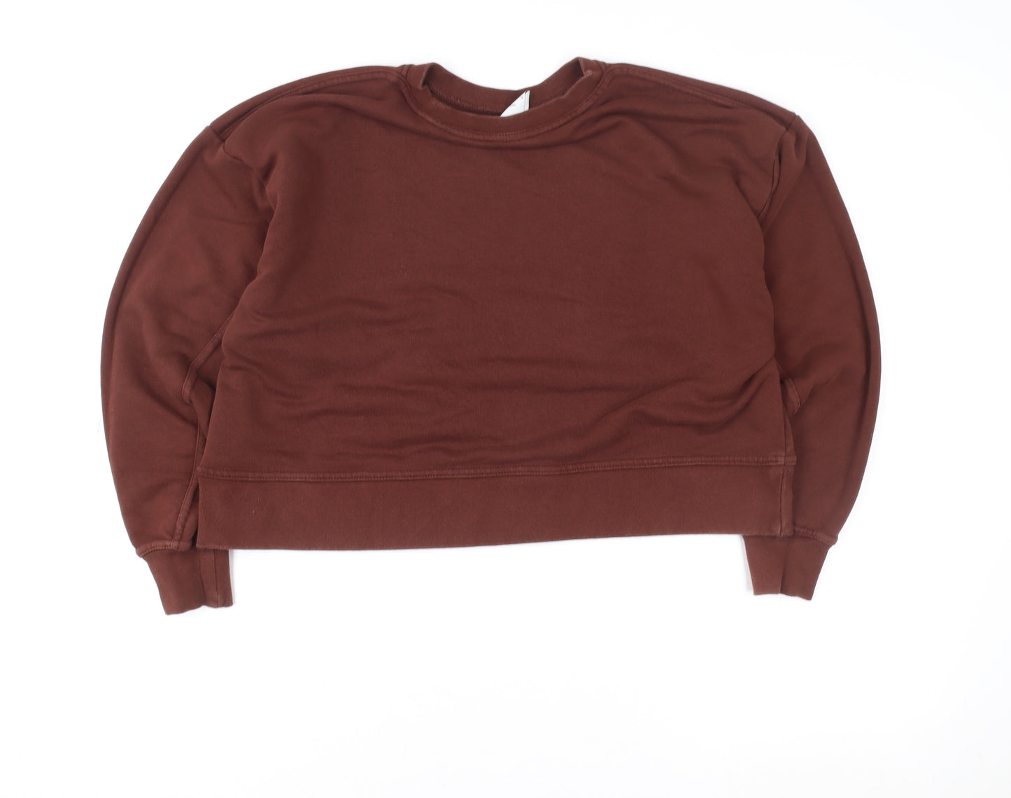 Nike Womens Brown Dri-FIT Pullover Sweatshirt Size S Crew Neck