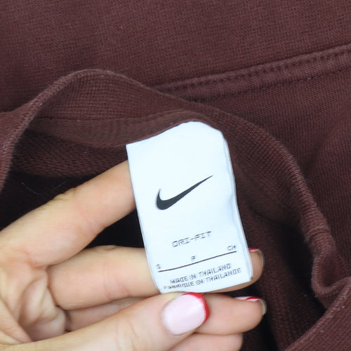 Nike Womens Brown Dri-FIT Pullover Sweatshirt Size S Crew Neck
