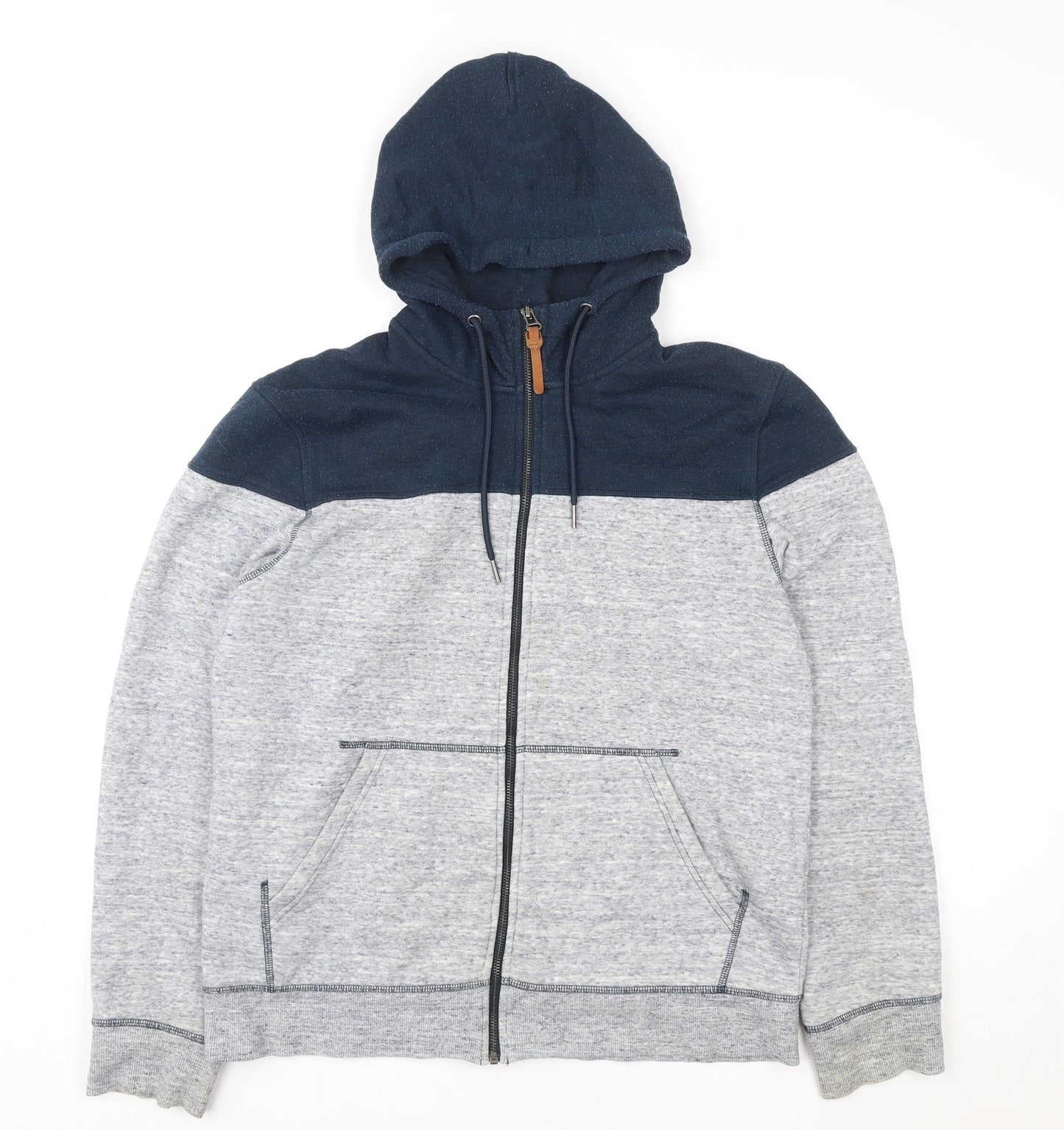 H&M LOGG Men's Grey & Navy Hooded Full Zip Jacket Size L