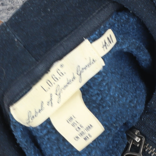 H&M LOGG Men's Grey & Navy Hooded Full Zip Jacket Size L