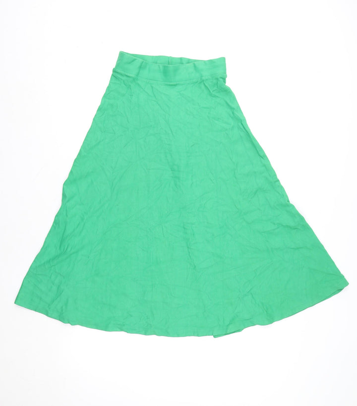 ASOS Womens Green A-Line Midi Jersey Skirt Size 4