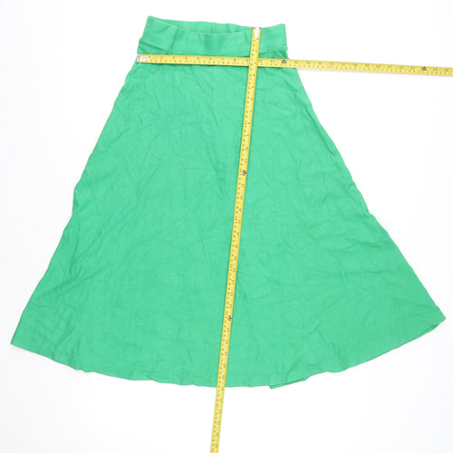 ASOS Womens Green A-Line Midi Jersey Skirt Size 4