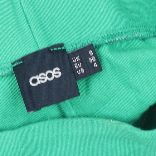 ASOS Womens Green A-Line Midi Jersey Skirt Size 4