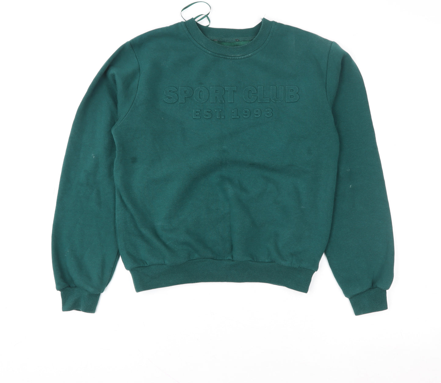 Selects Women Green Sport Club Crew Neck Pullover Sweatshirt Size S