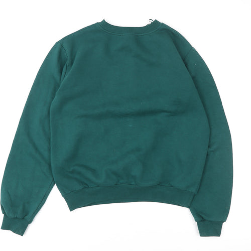 Selects Women Green Sport Club Crew Neck Pullover Sweatshirt Size S