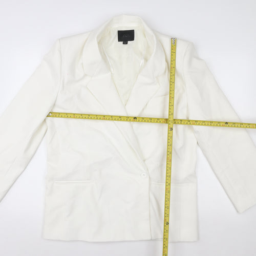 Zara Women White Single-Breasted Blazer Size 8 Slim Fit