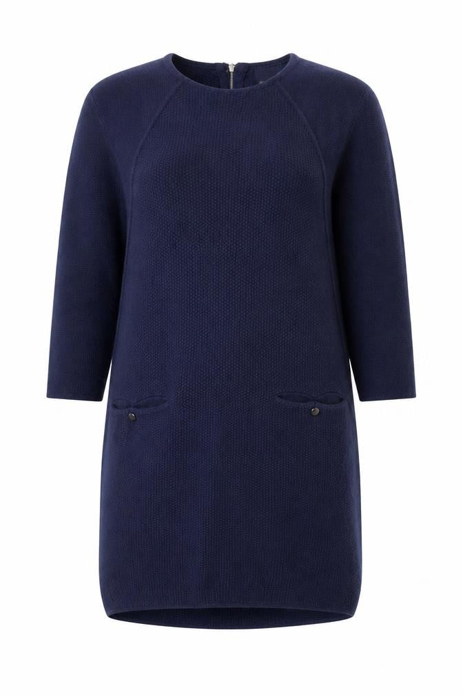 Front view of Marks & Spencer Autograph Women Blue Wool Blend Shift Dress, size 10