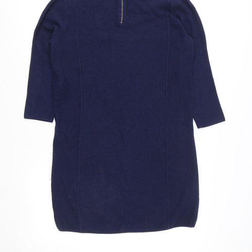 Marks and Spencer Autograph Women Blue Wool Blend Shift Dress Size 10