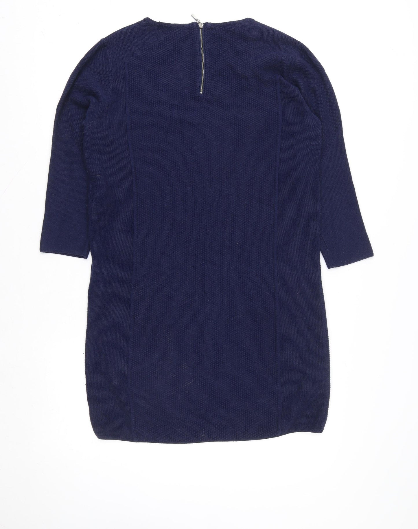 Marks and Spencer Autograph Women Blue Wool Blend Shift Dress Size 10