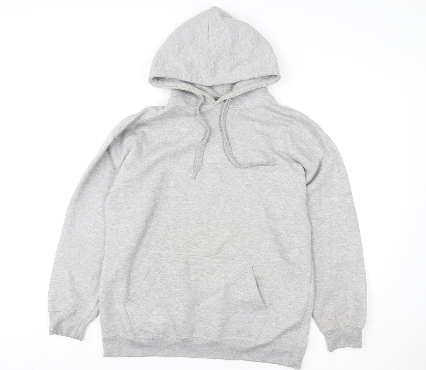 Pull&Bear Women Grey Hoodie Small Cotton Blend Pullover Casual