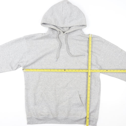 Pull&Bear Women Grey Hoodie Small Cotton Blend Pullover Casual